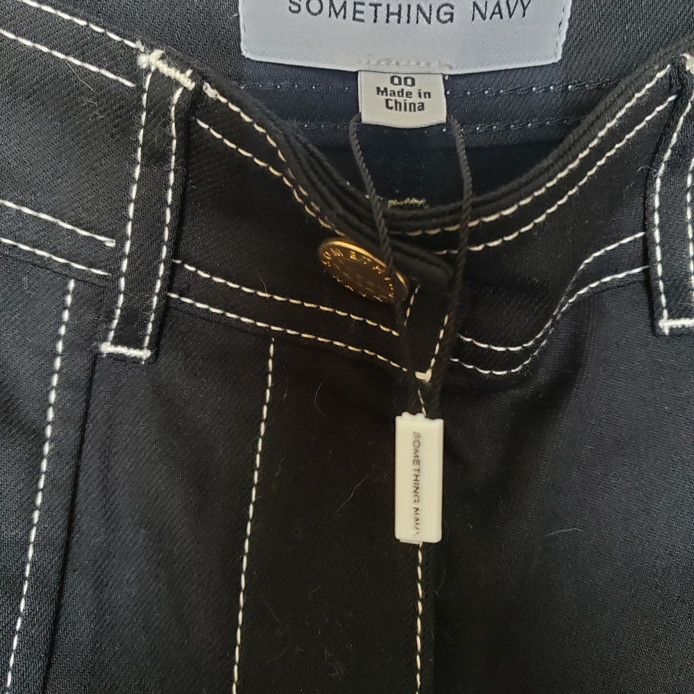 Something Navy Black Contrast Stitch Jeans NWT retail $135. SZ 00 - Picture 7 of 7
